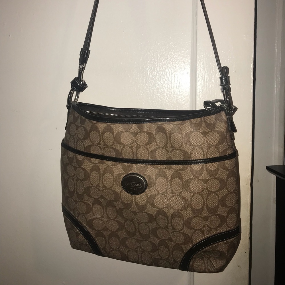 Large Coach Leather Crossbody